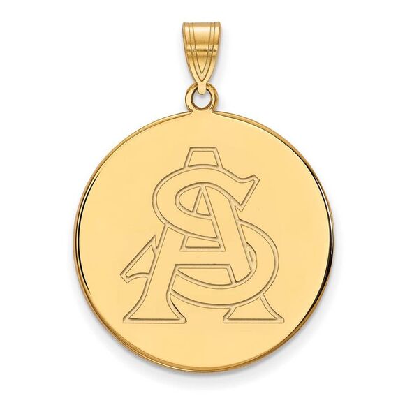 14k Yellow Gold Arizona State XL Disc Pendant
